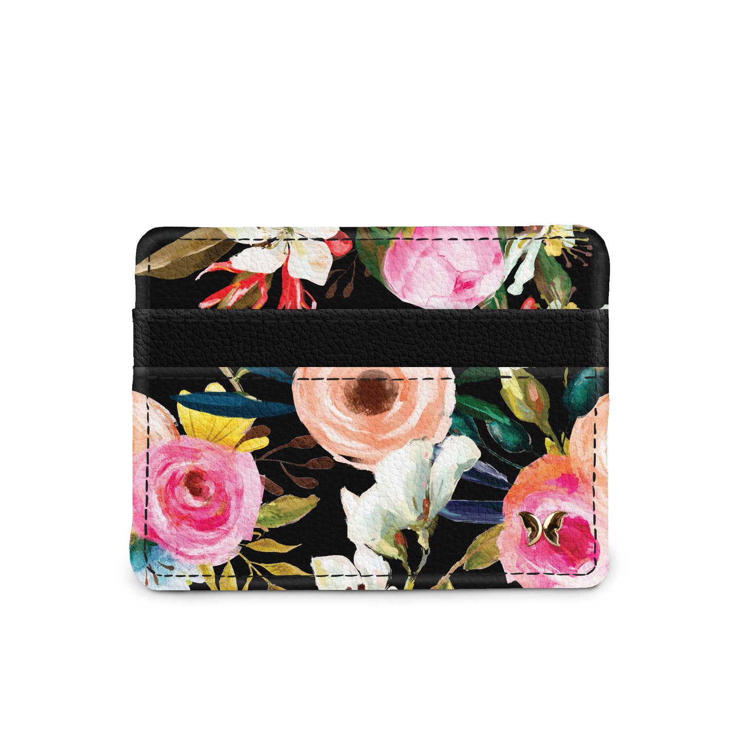 Floral in Black Slim Wallet