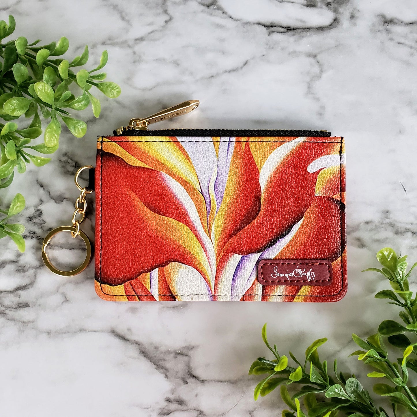 Georgia O'Keeffe Red Canna Keychain Wallet