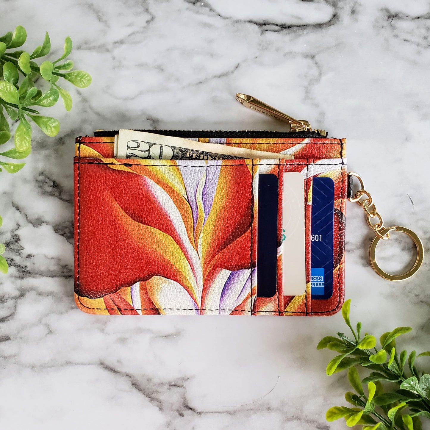 Georgia O'Keeffe Red Canna Keychain Wallet