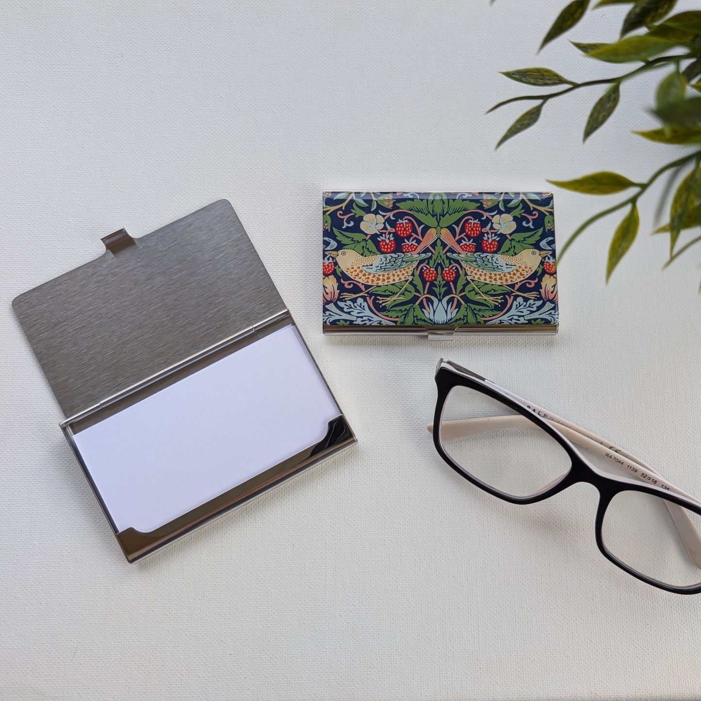 William Morris Strawberry Thief Stainless Steel Card Case