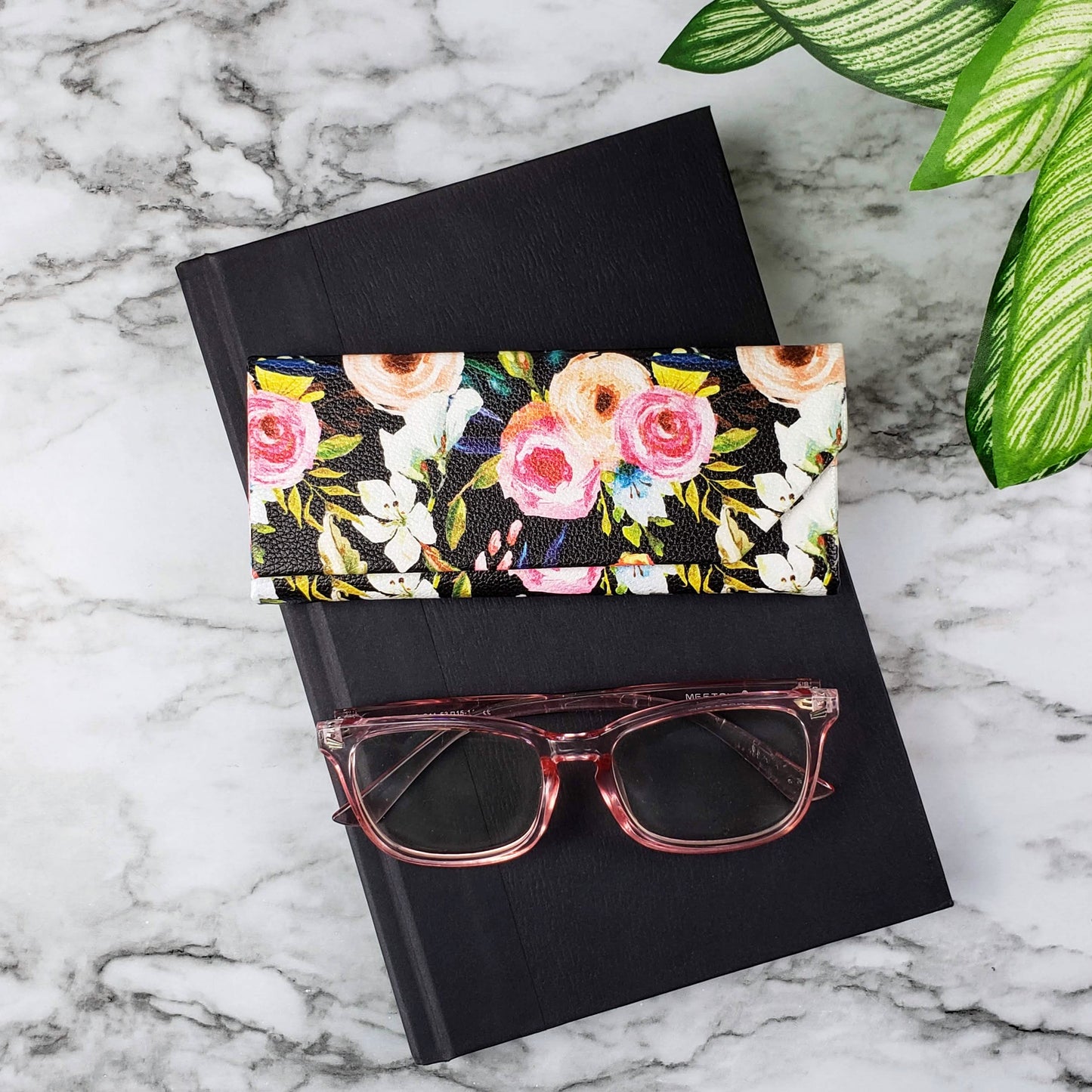 Floral On Black Eye/Sunglass Case