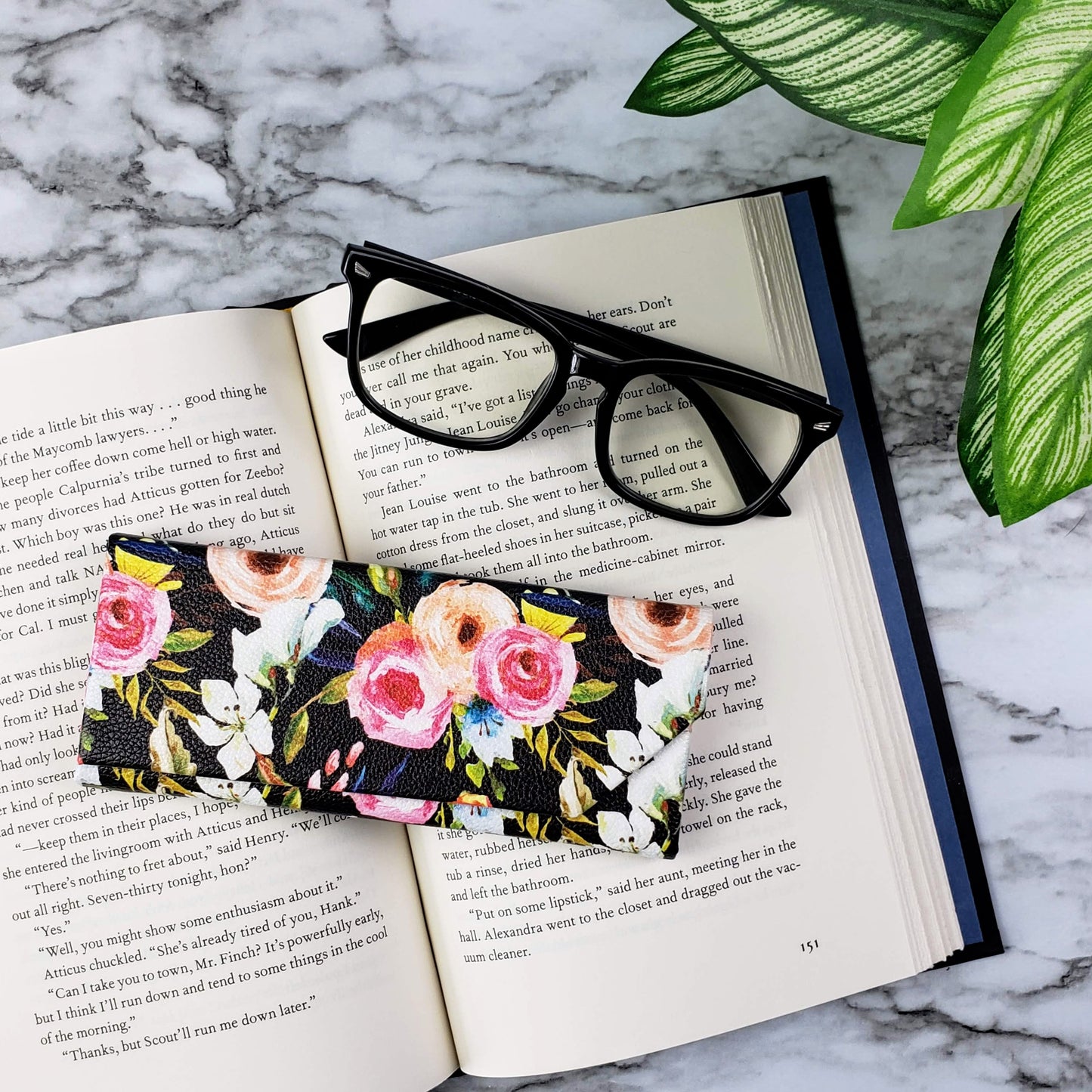 Floral On Black Eye/Sunglass Case