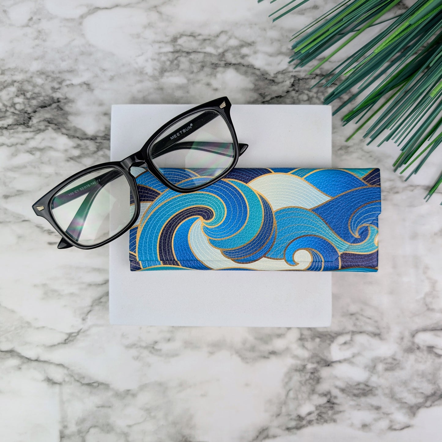 Enameled Wave Eyeglass Case