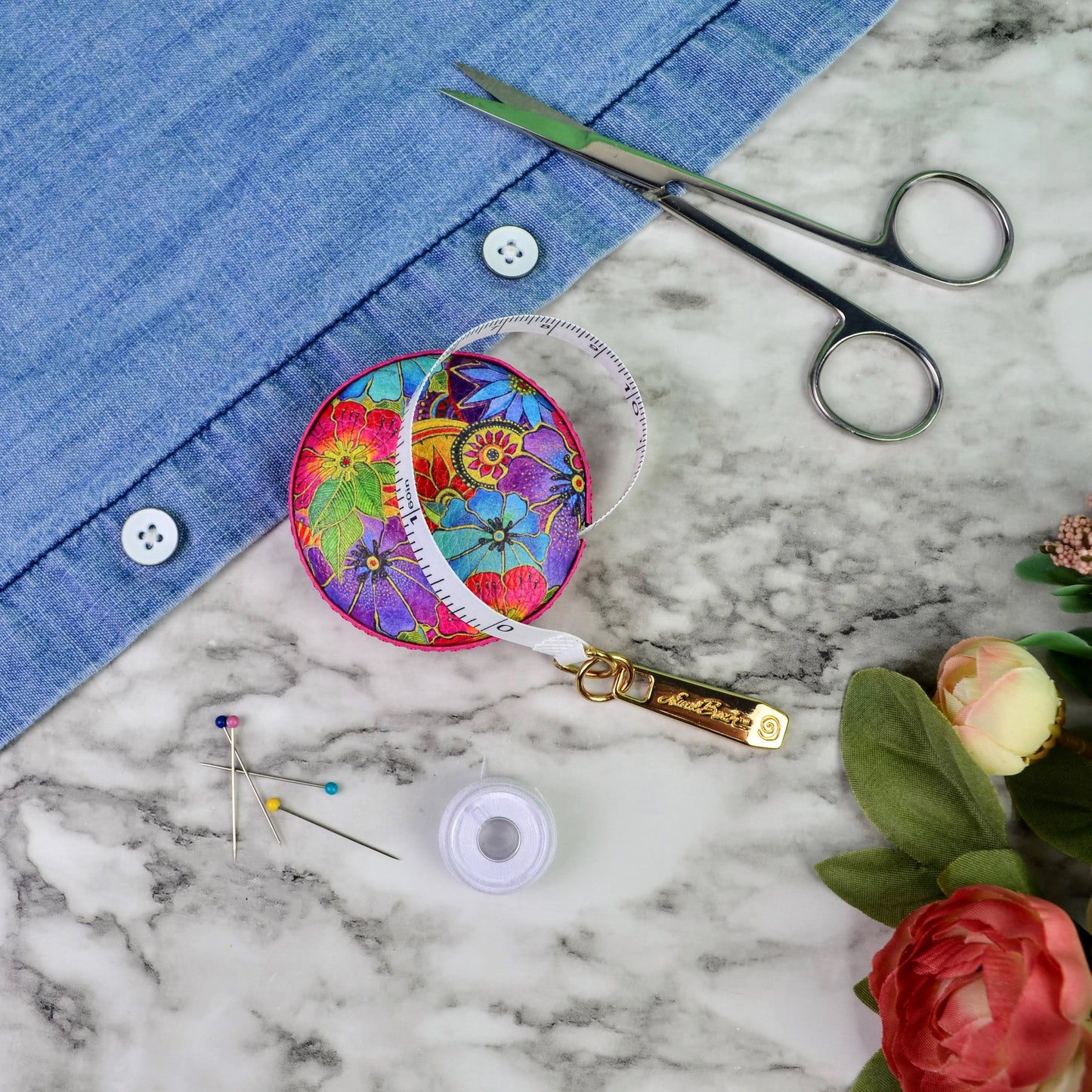 Laurel Burch Blossoming Floral Tape Measure