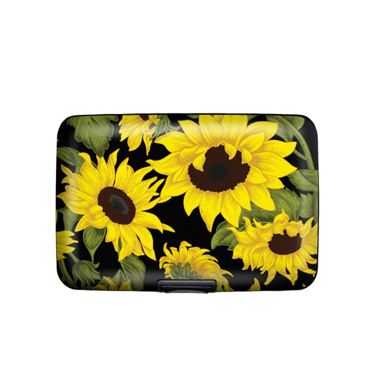 Sunflower On Black Armored Wallet