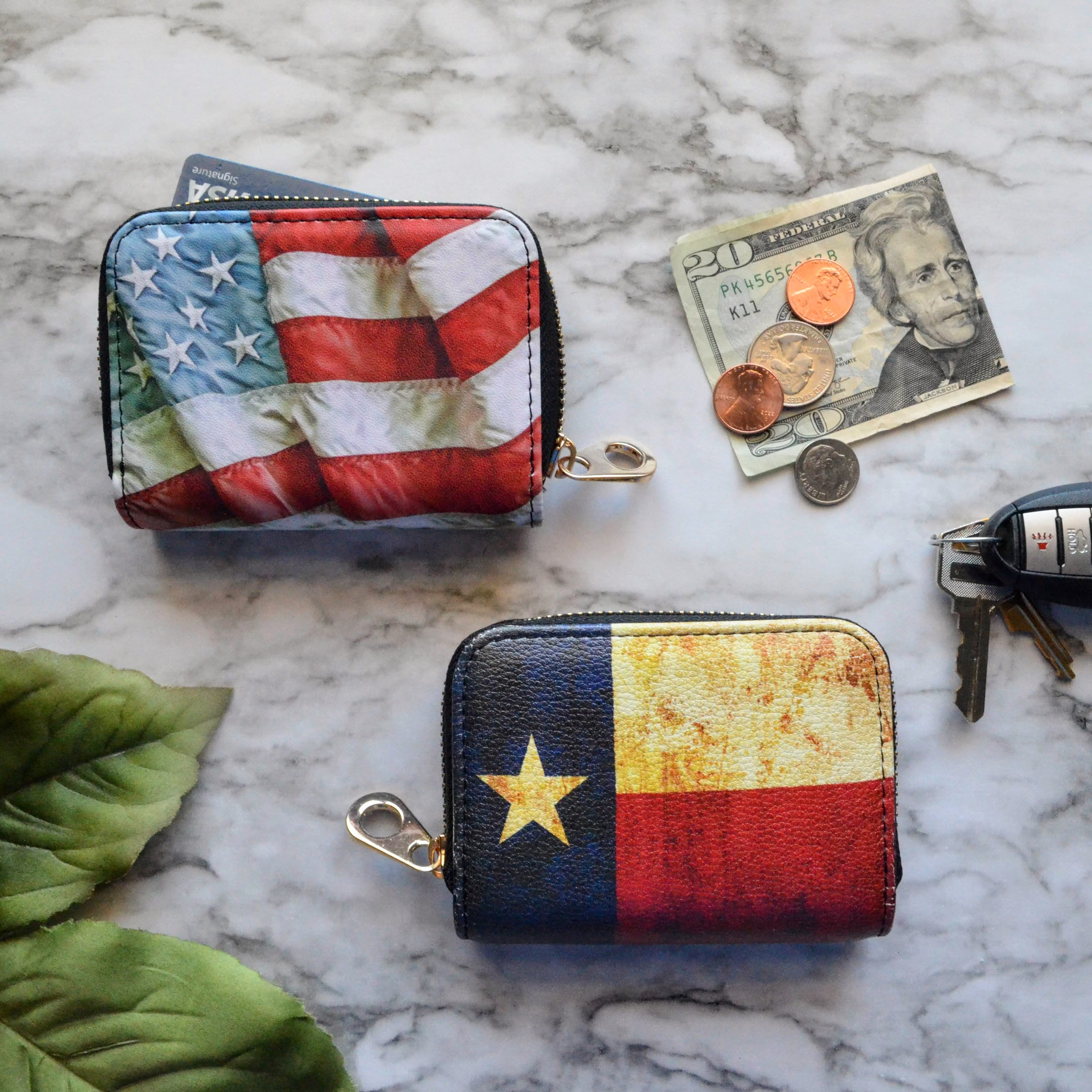 American Flag Zipper Wallet – Monarque by Fig Design Group
