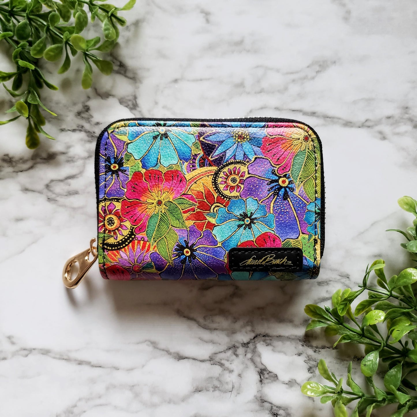 Laurel Burch Blossoming Florals Zipper Wallet