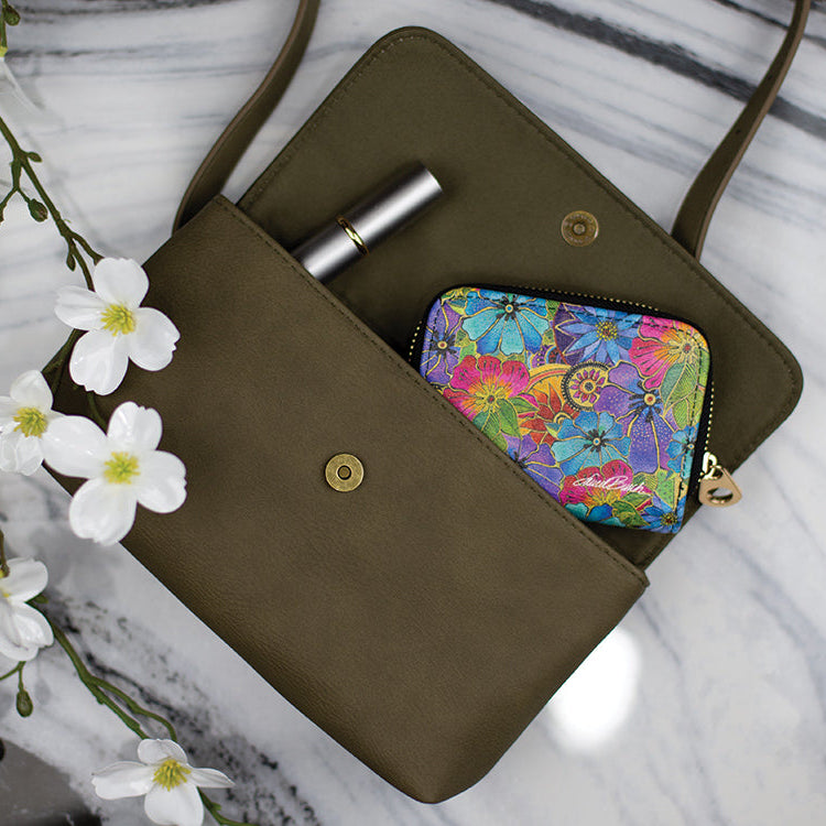 Laurel Burch Blossoming Florals Zipper Wallet
