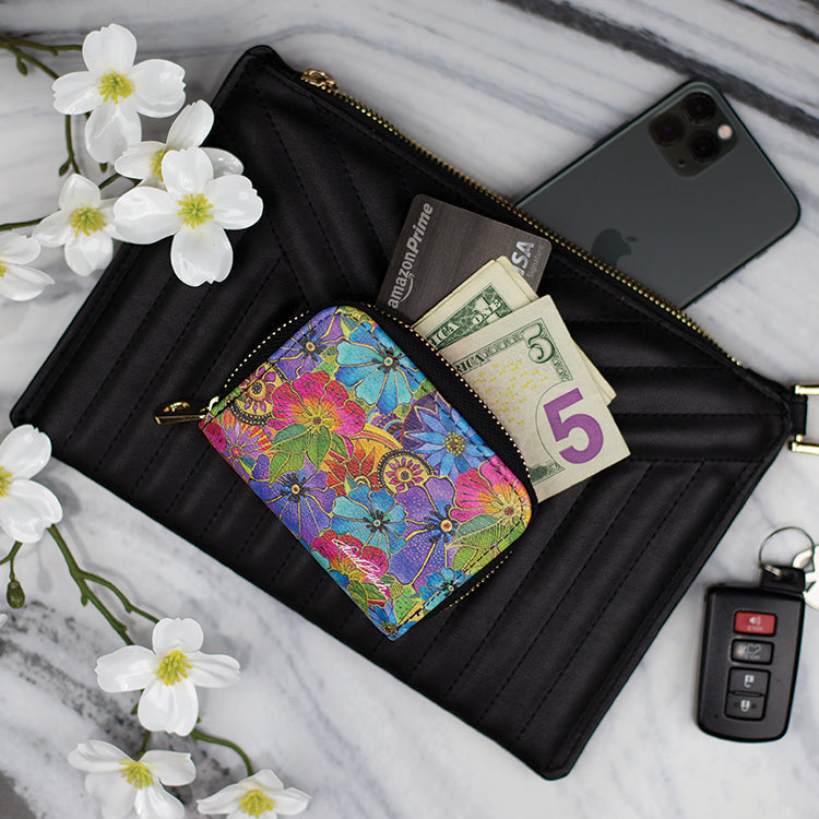 Laurel Burch Blossoming Florals Zipper Wallet