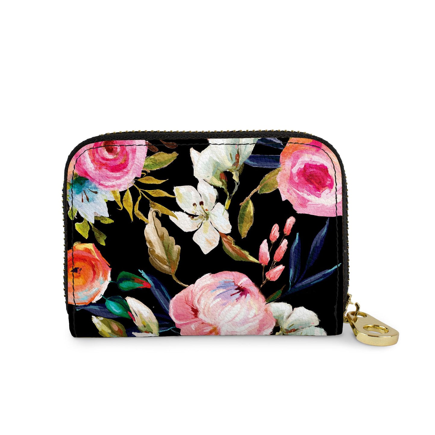 🎁 Floral on Black Zipper Wallet (100% off)