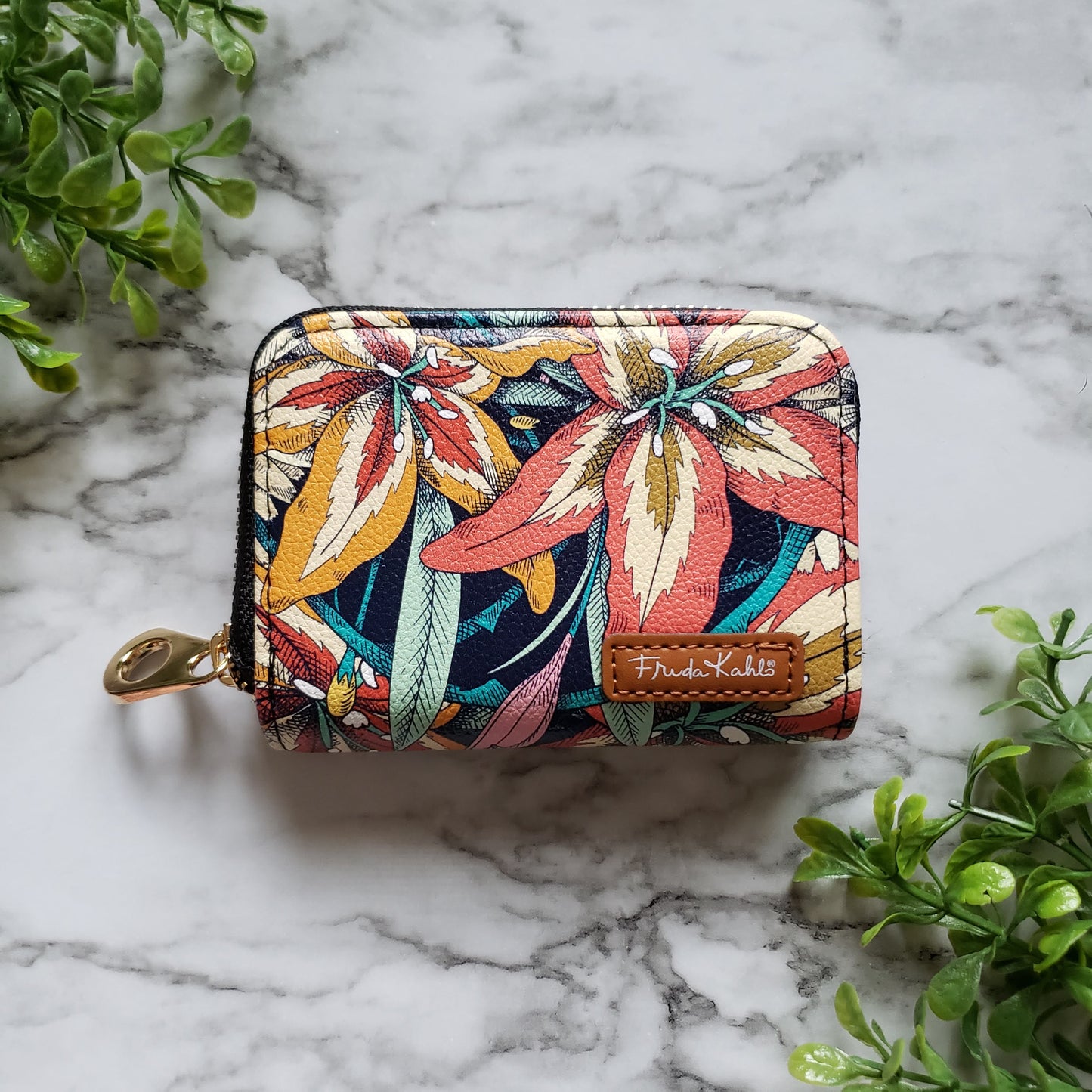 Frida Kahlo Tiger Lily Pattern Zipper Wallet