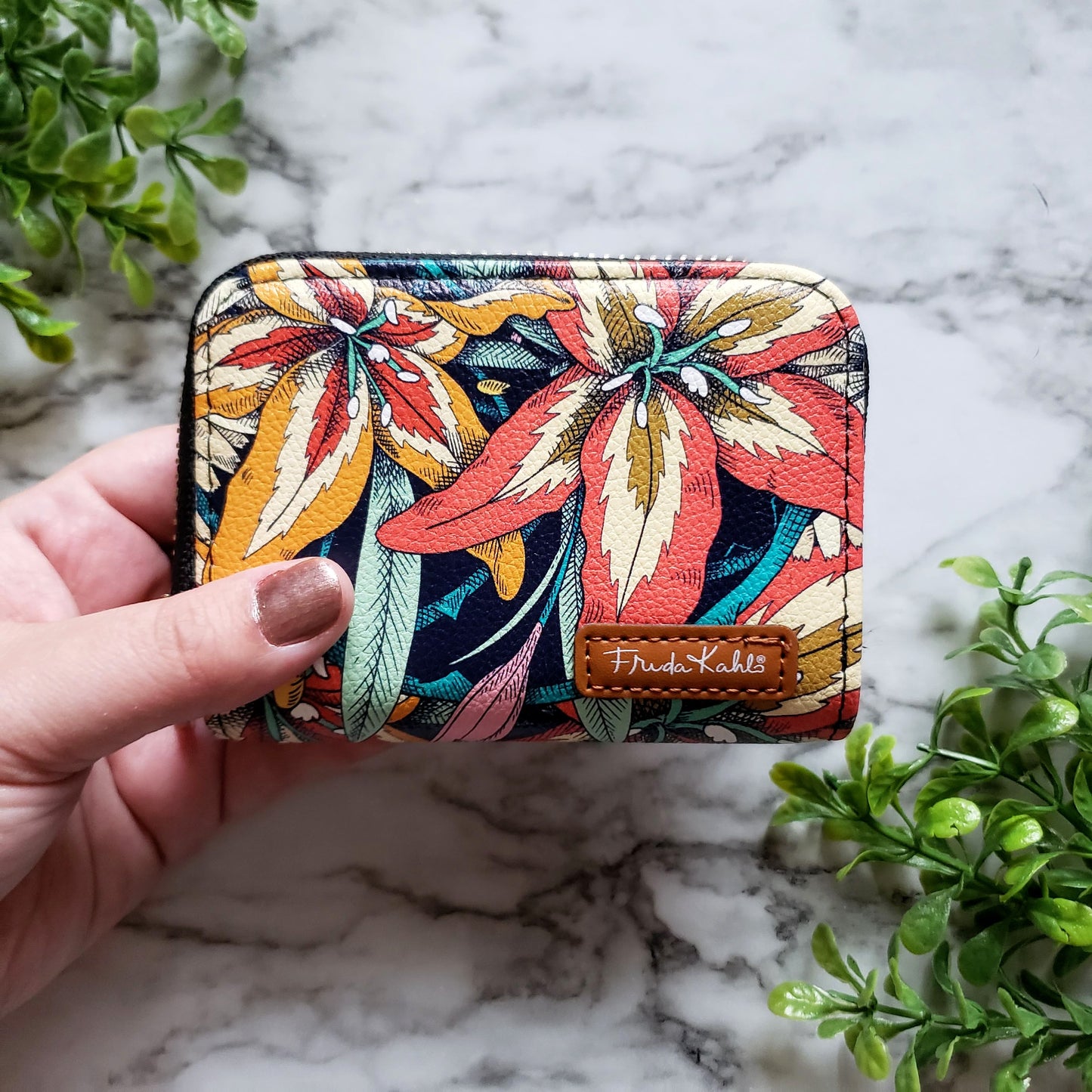 Frida Kahlo Tiger Lily Pattern Zipper Wallet