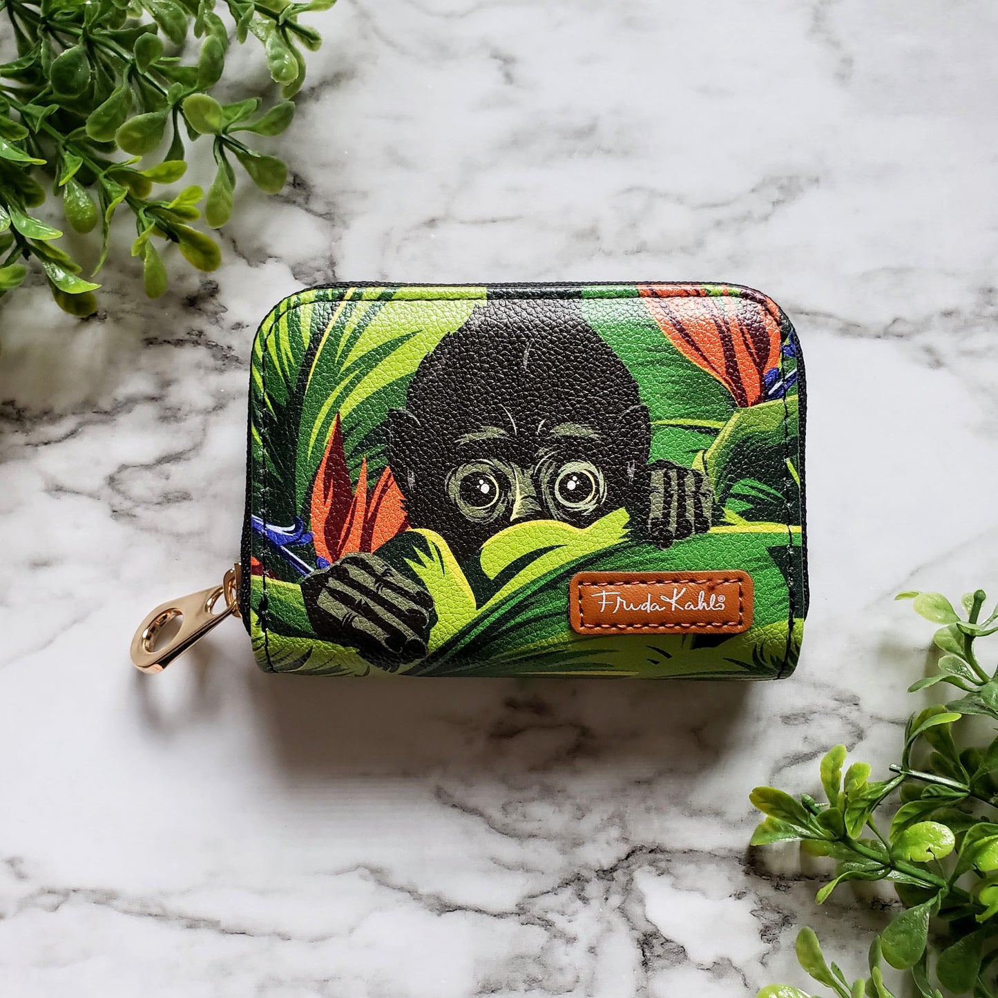 Frida Kahlo Monkey Zipper Wallet
