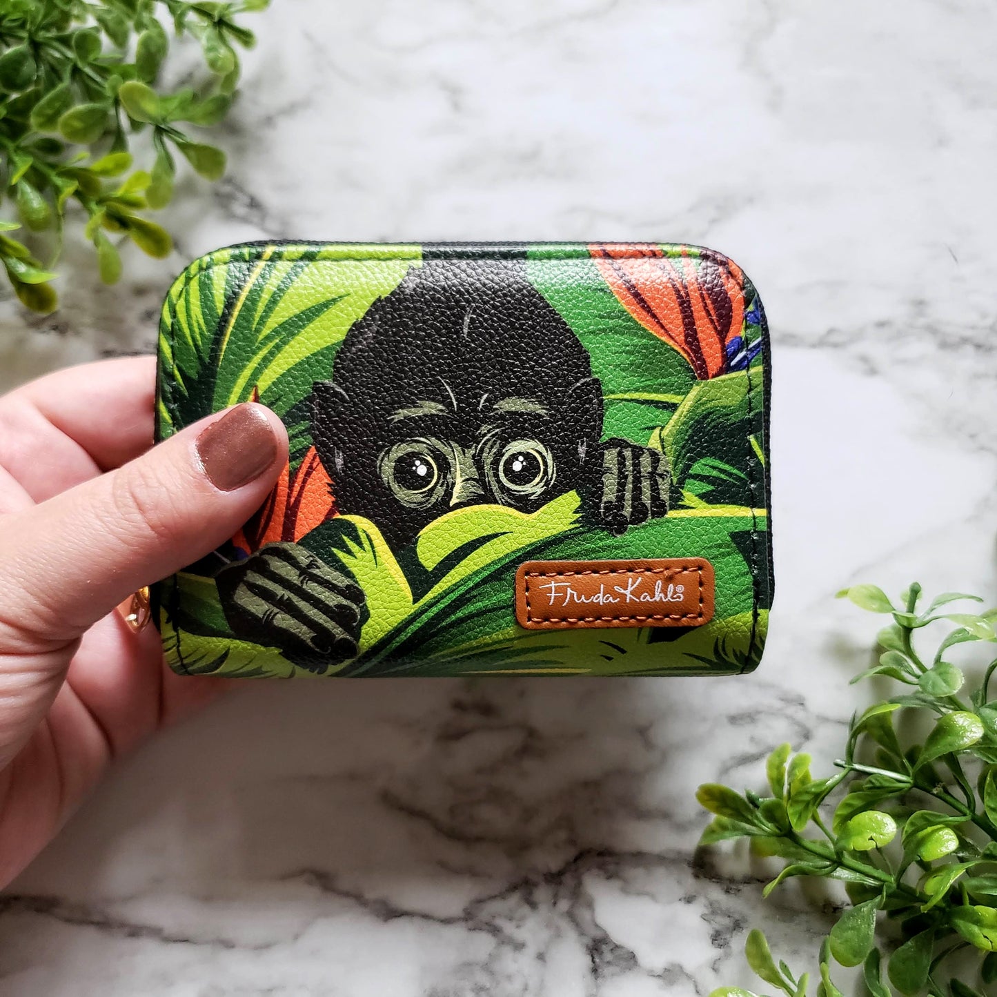 Frida Kahlo Monkey Zipper Wallet