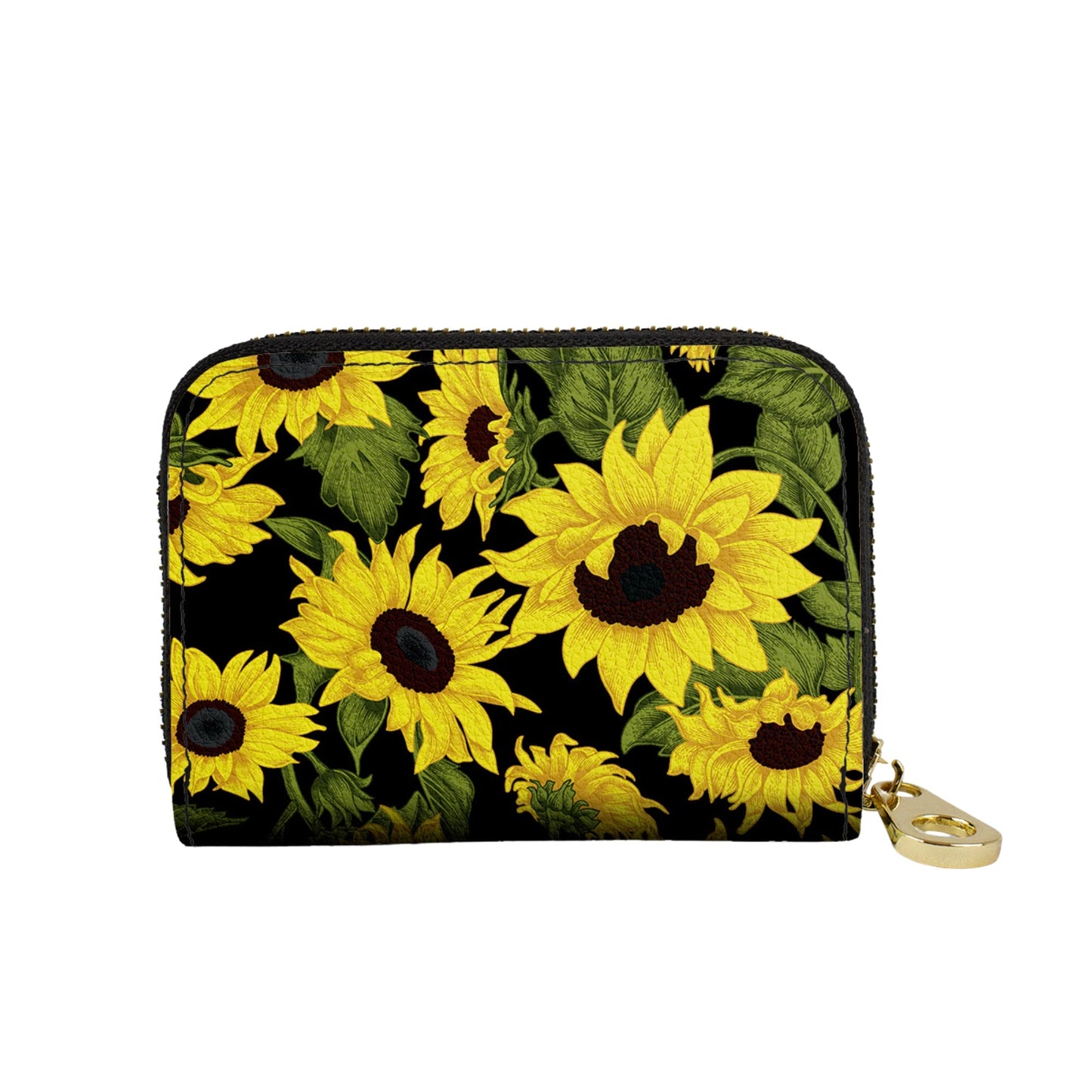 🎁 Sunflower On Black Zipper Wallet (100% off)