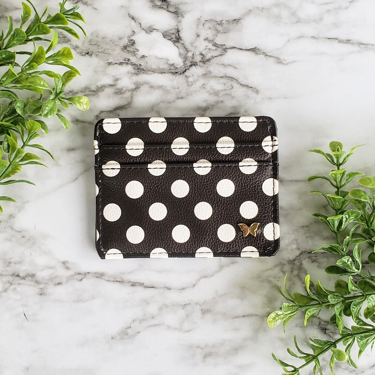 Polka Dot Black/White Slim Wallet