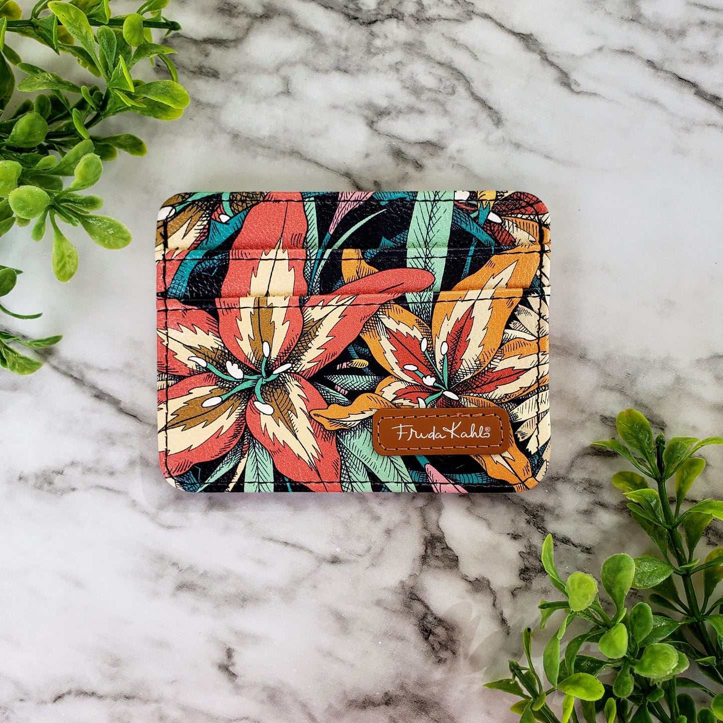 Frida Kahlo Tiger Lily Pattern Slim Wallet