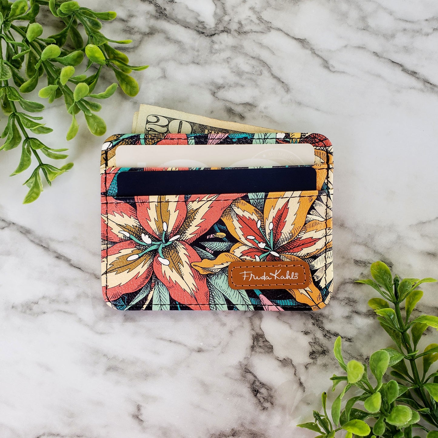 Frida Kahlo Tiger Lily Pattern Slim Wallet