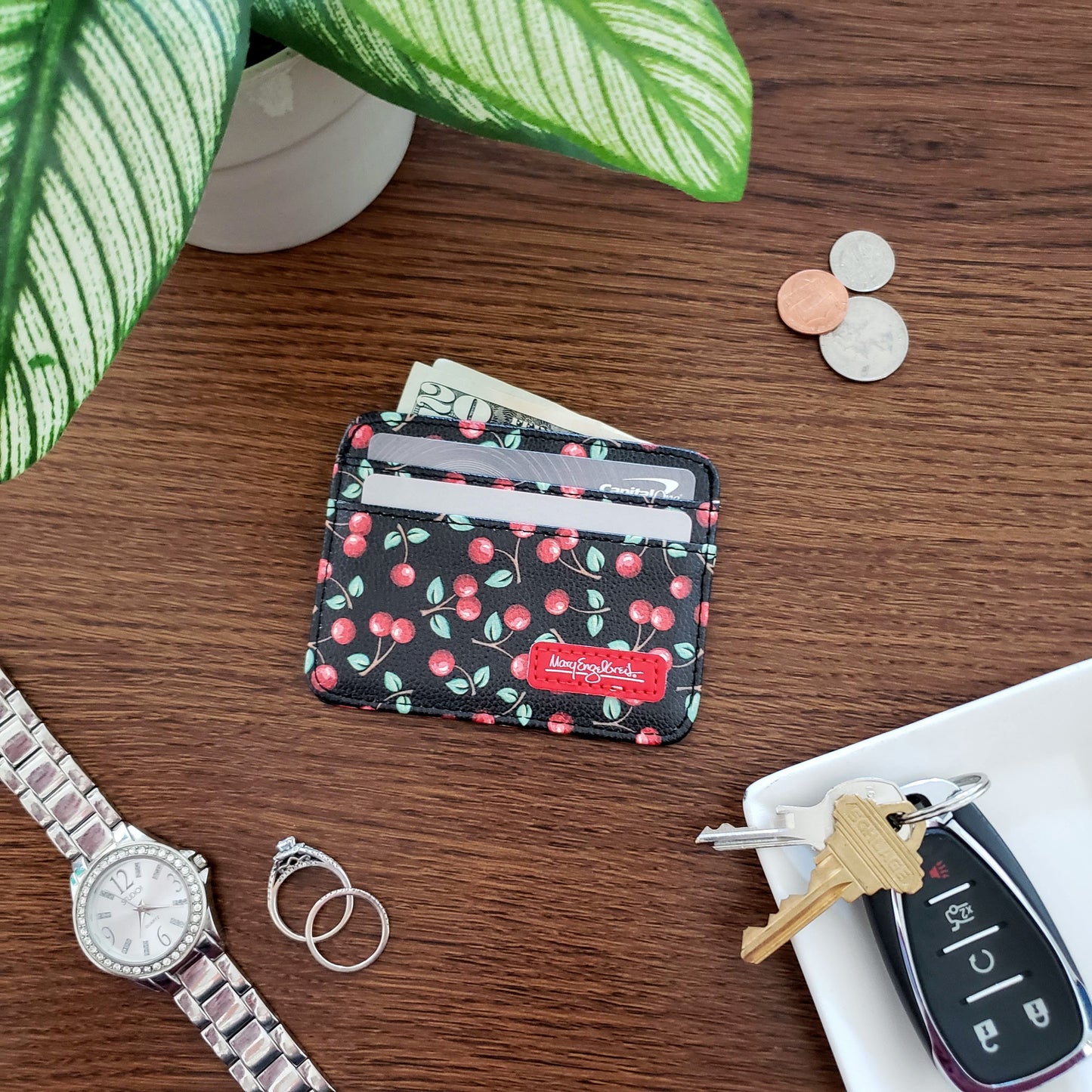Mary Engelbreit Cherries Slim Wallet