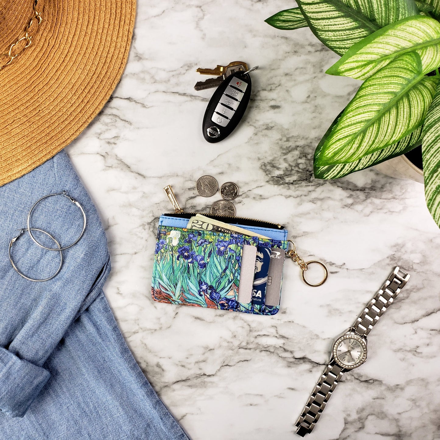 Van Gogh Irises Keychain Wallet