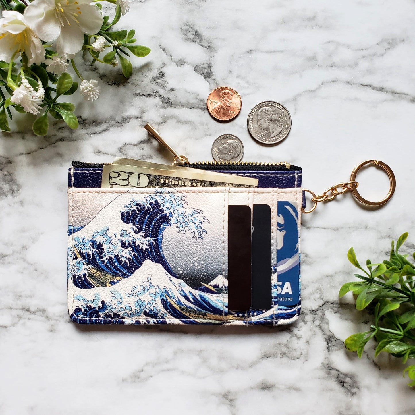 Hokusai Great Wave Keychain Wallet
