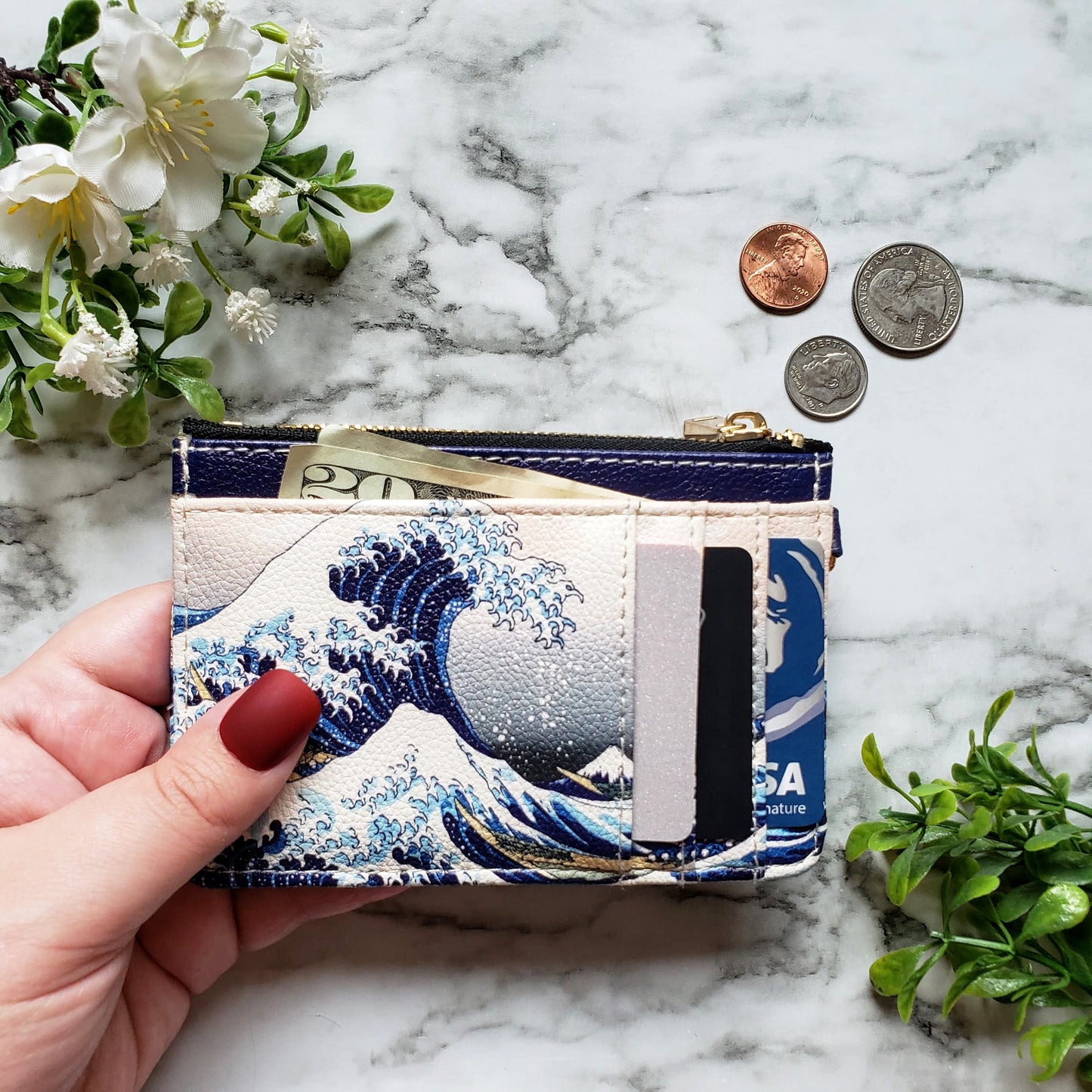 Hokusai Great Wave Keychain Wallet