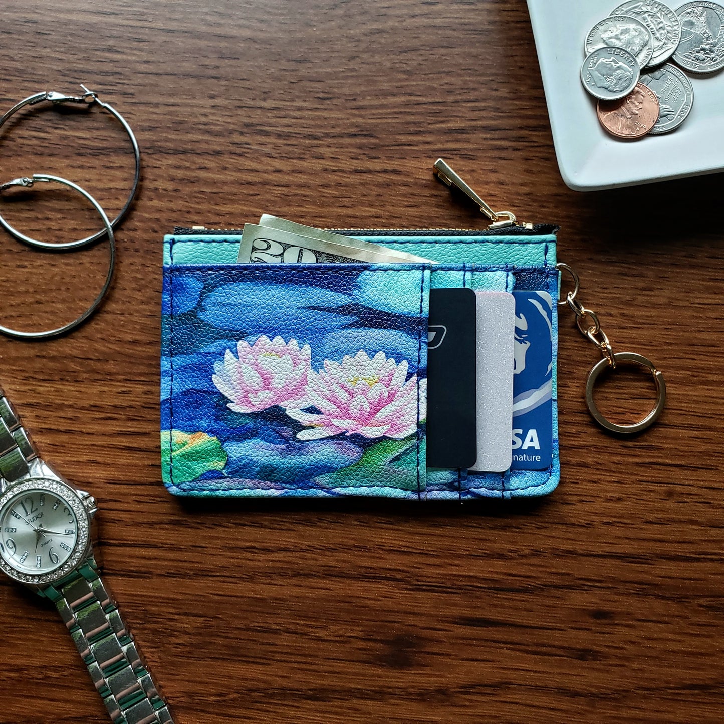 Water Lily Keychain Wallet
