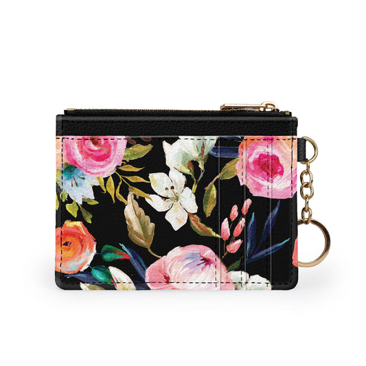 🎁 Floral in Black Keychain Wallet (100% off)