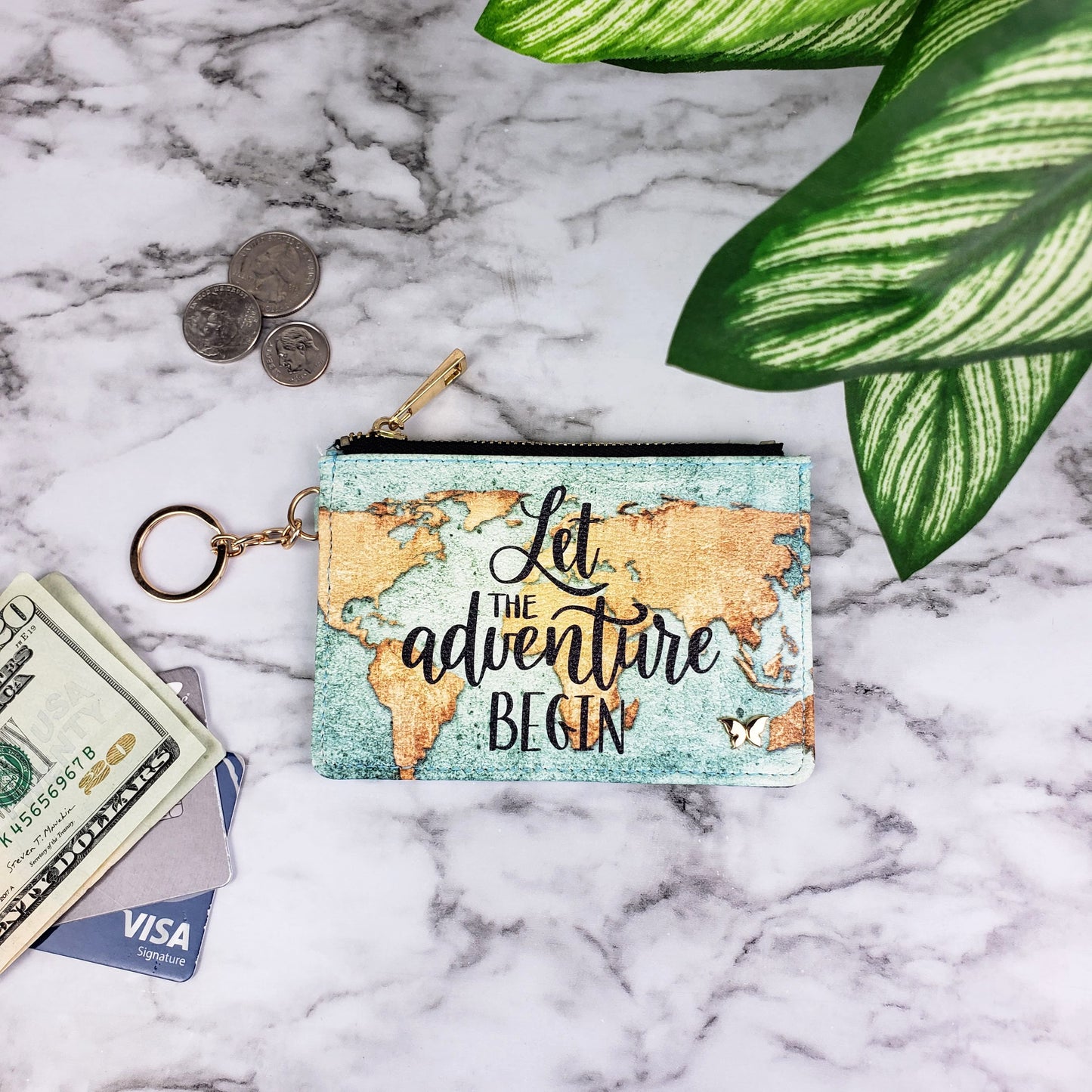Adventure Begins Keychain Wallet