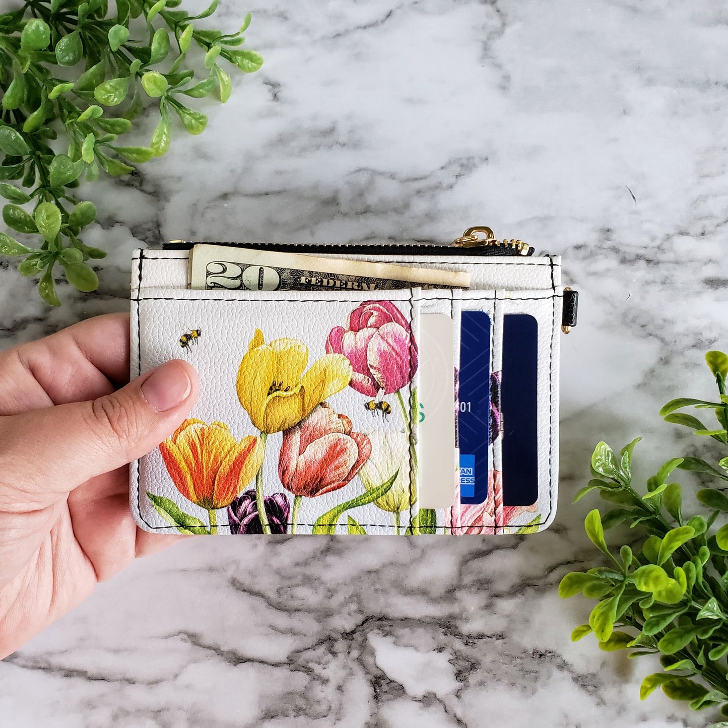 Mary Lake Thompson Tulips Keychain Wallet