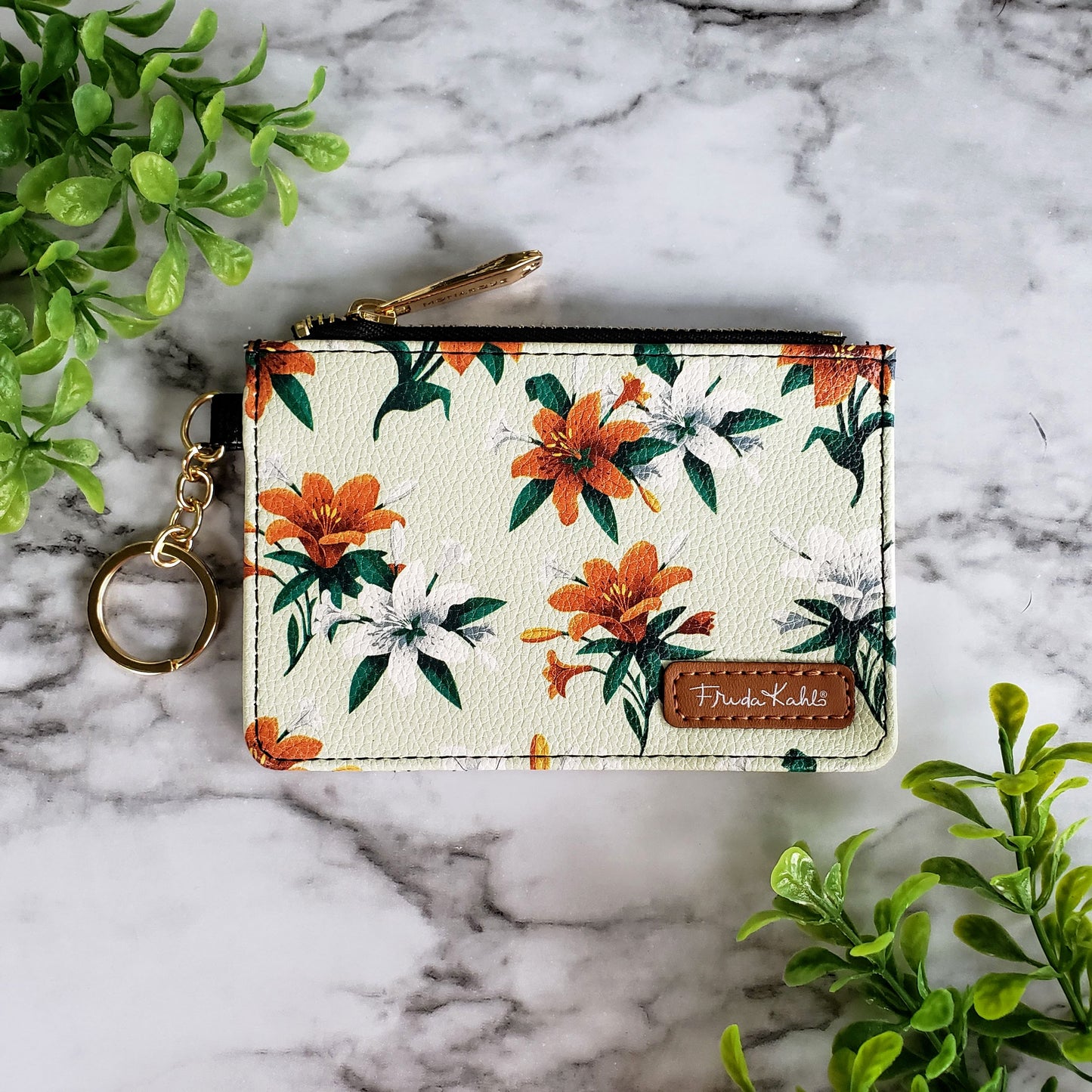 Frida Kahlo Tiger Lily Mint Keychain Wallet