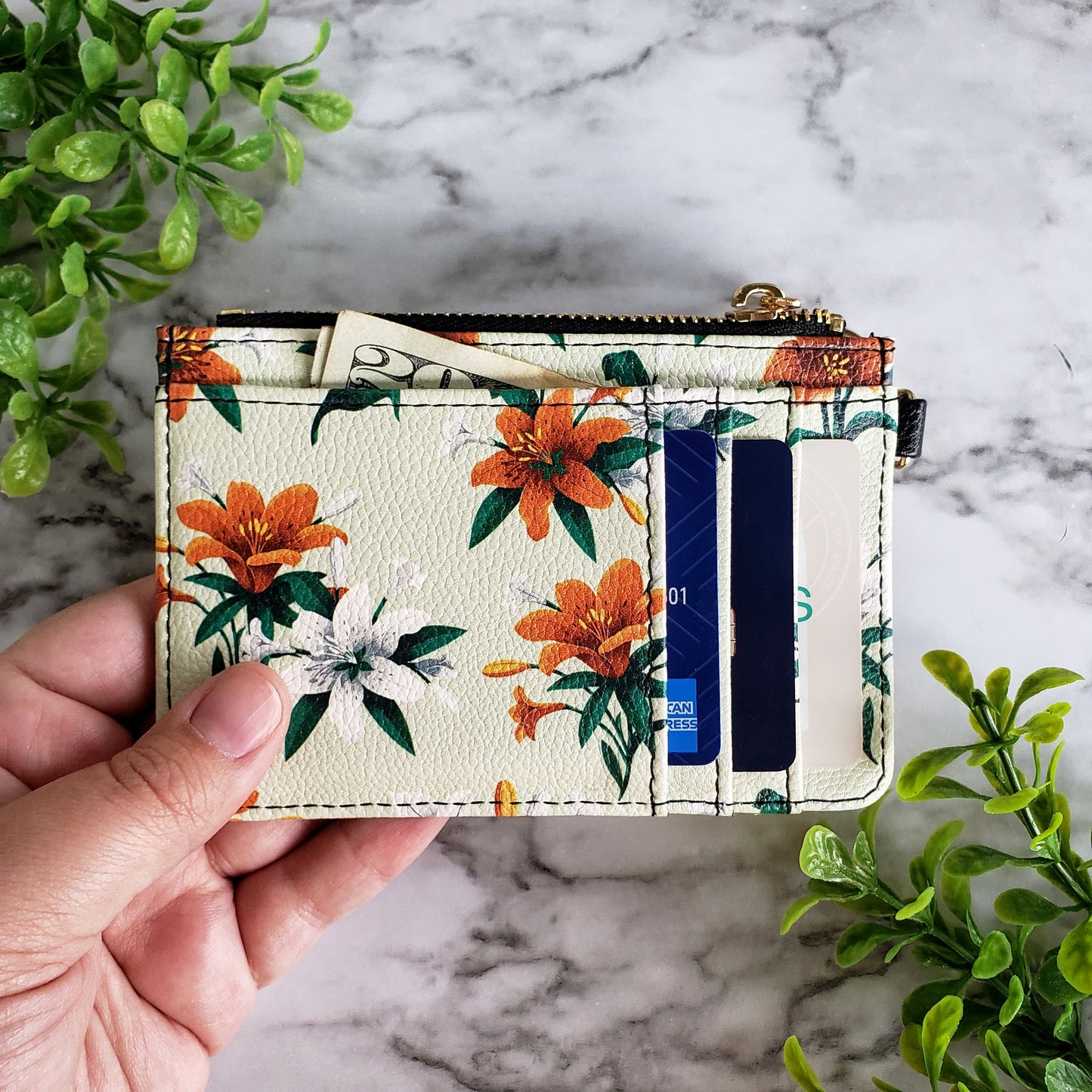 Frida Kahlo Tiger Lily Mint Keychain Wallet