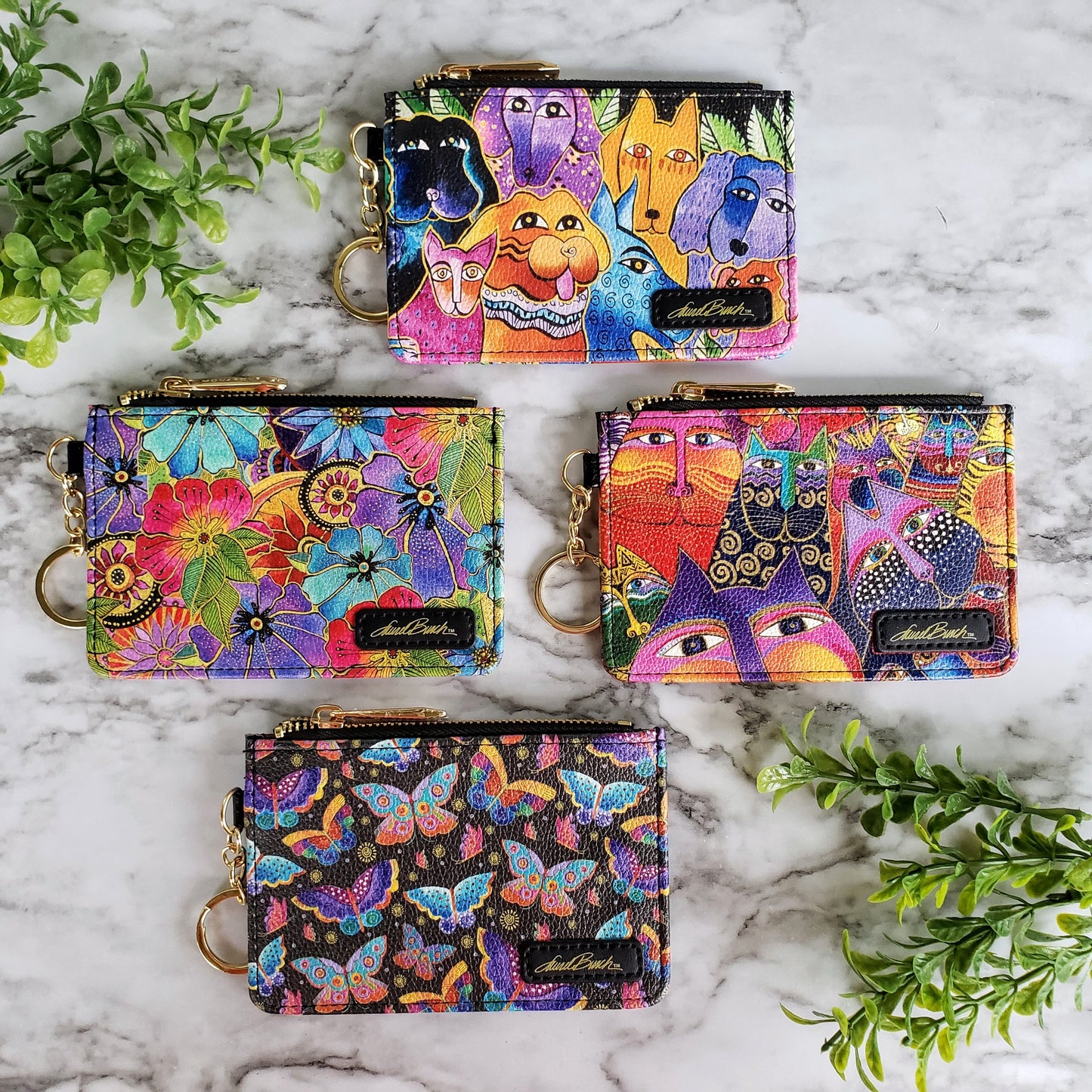 Laurel Burch Blossoming Floral Keychain Wallet