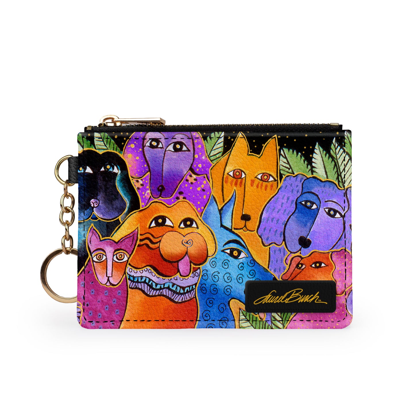 Laurel Burch Dogs and Doggies Keychain Wallet