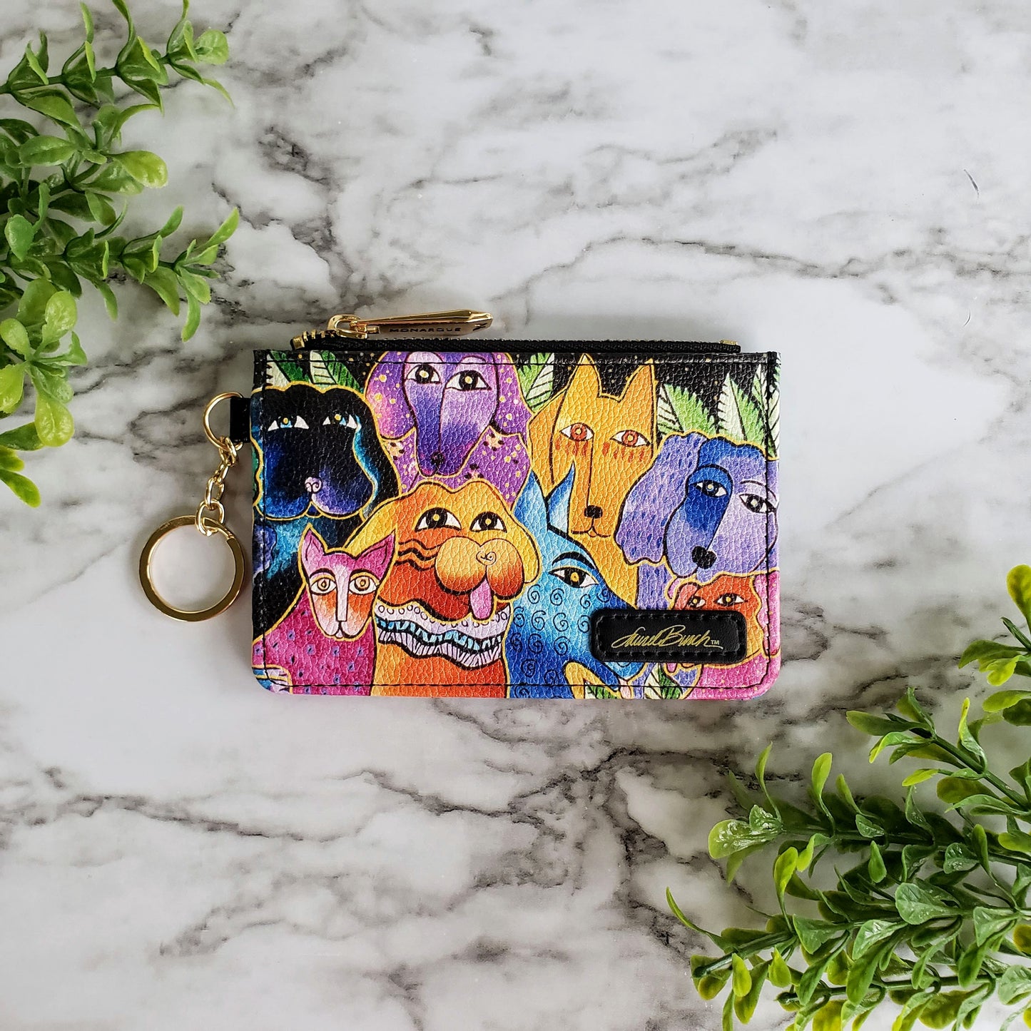 Laurel Burch Dogs and Doggies Keychain Wallet