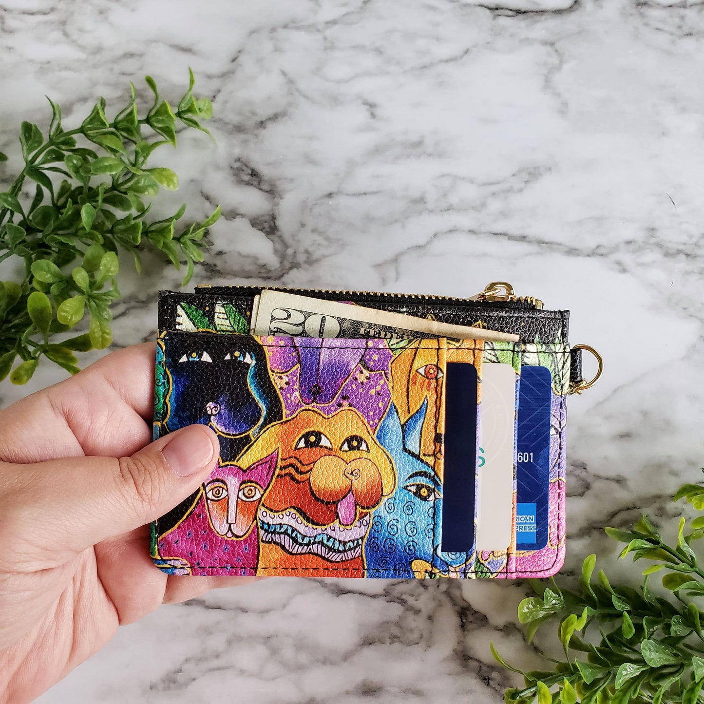 Laurel Burch Dogs and Doggies Keychain Wallet
