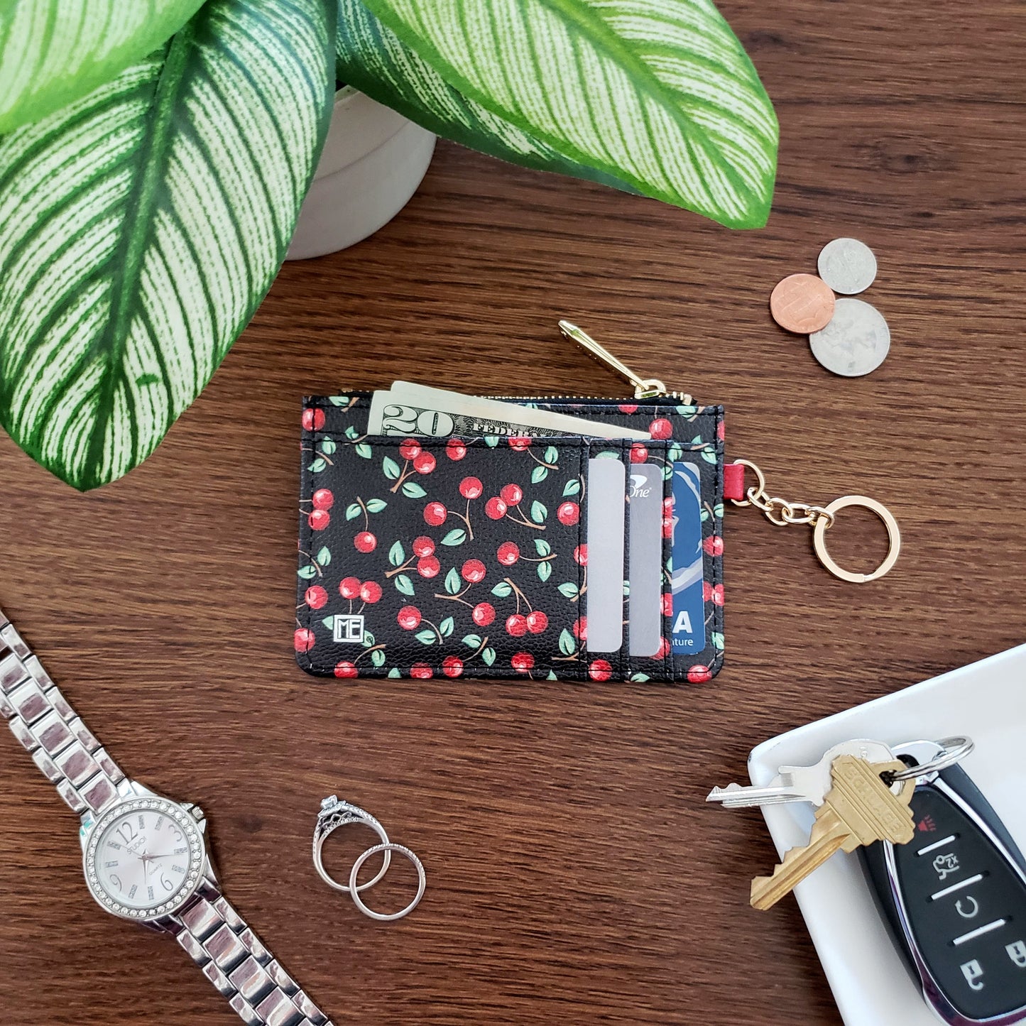 Mary Engelbreit Cherries Keychain Wallet