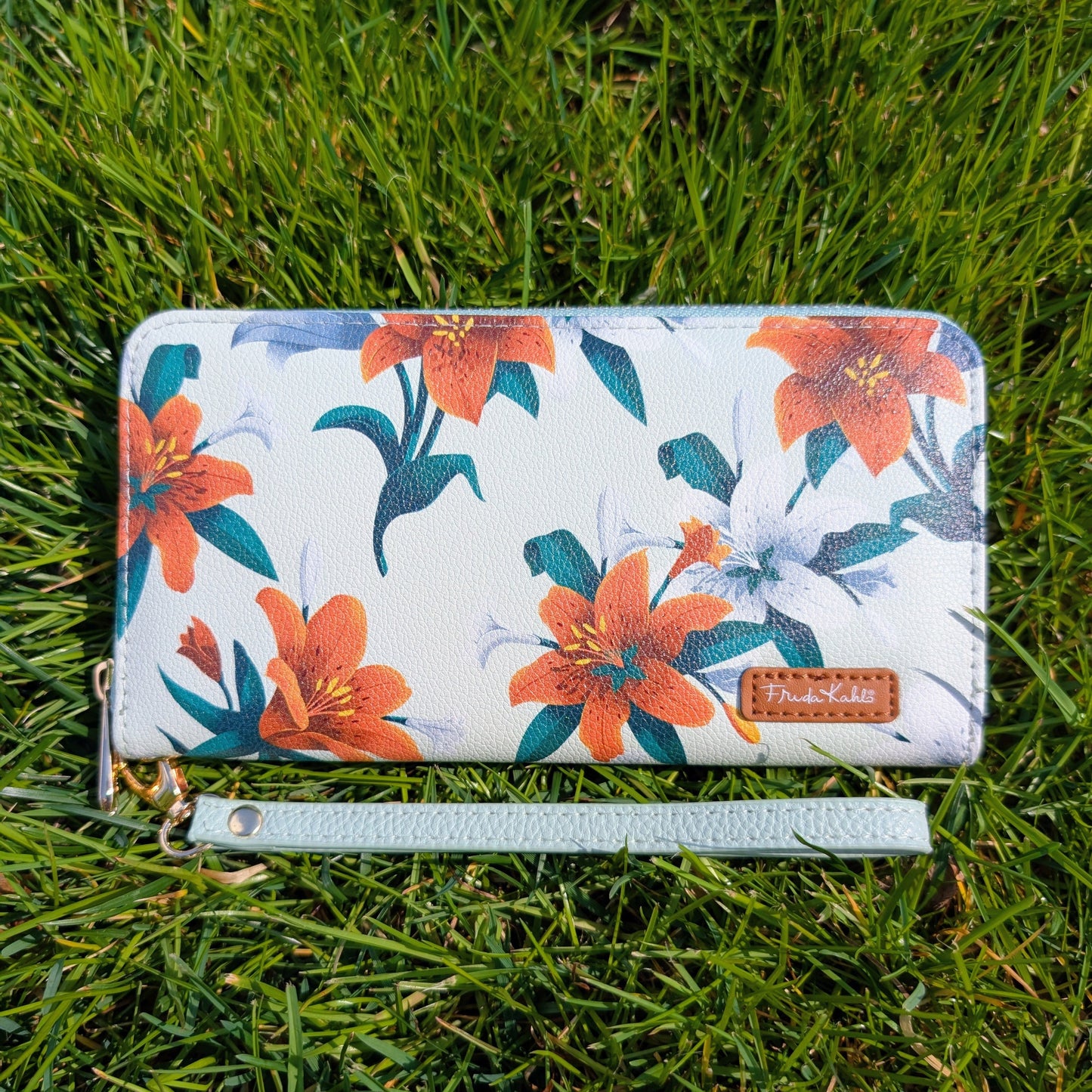 Frida Kahlo Tiger Lily Mint Wristlet