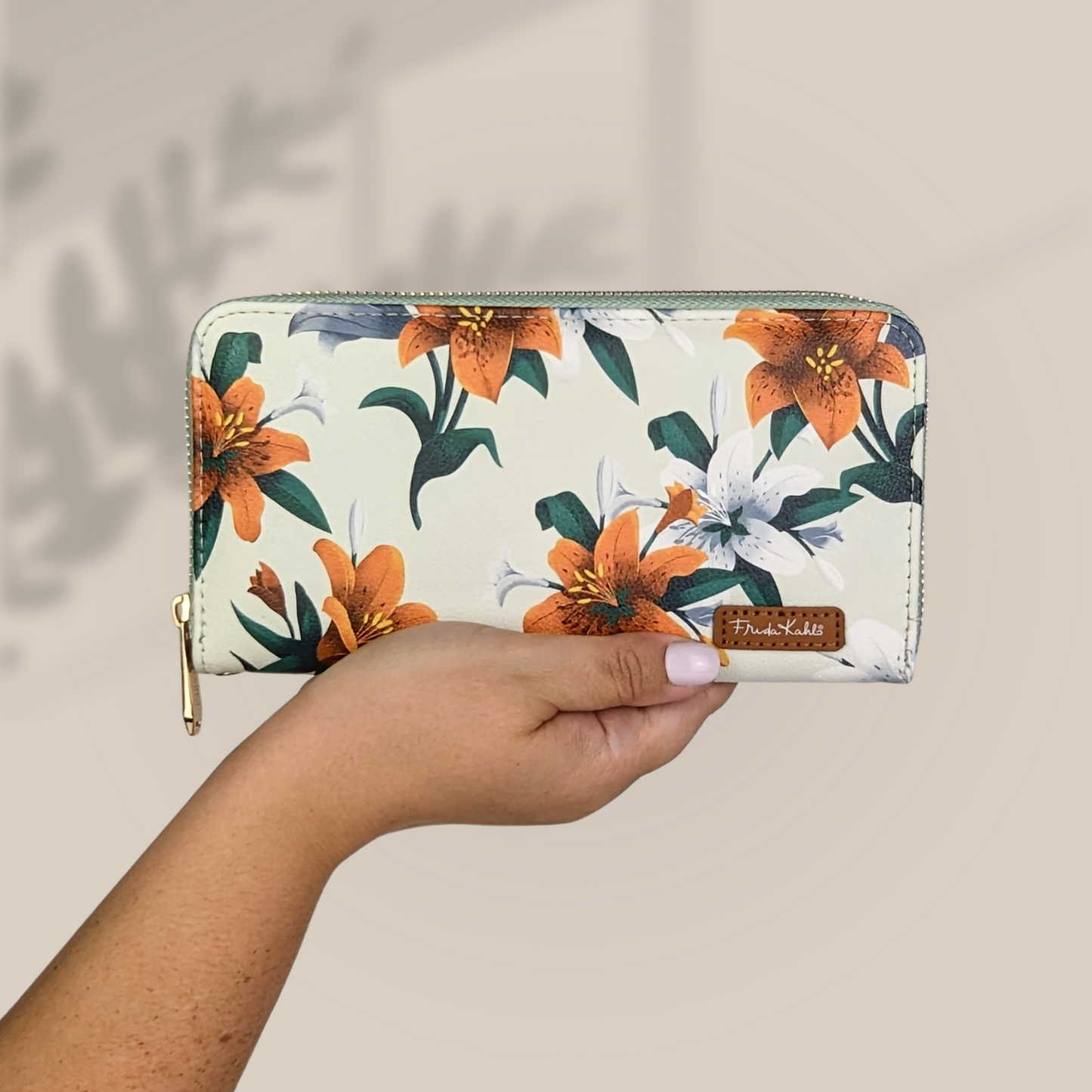 Frida Kahlo Tiger Lily Mint Wristlet