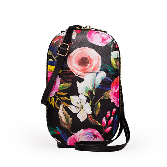 Floral On Black Crossbody