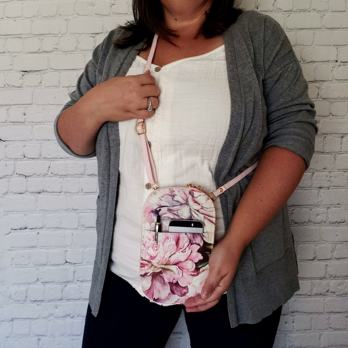 Peonies Crossbody