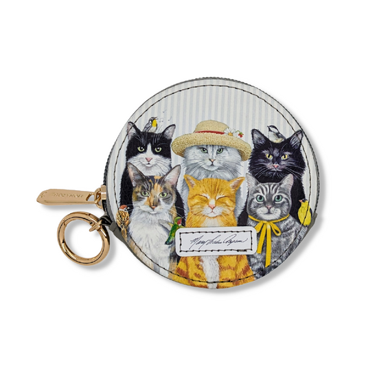 🎁 Mary Lake Thompson Cats Round Zipper Case (100% off)