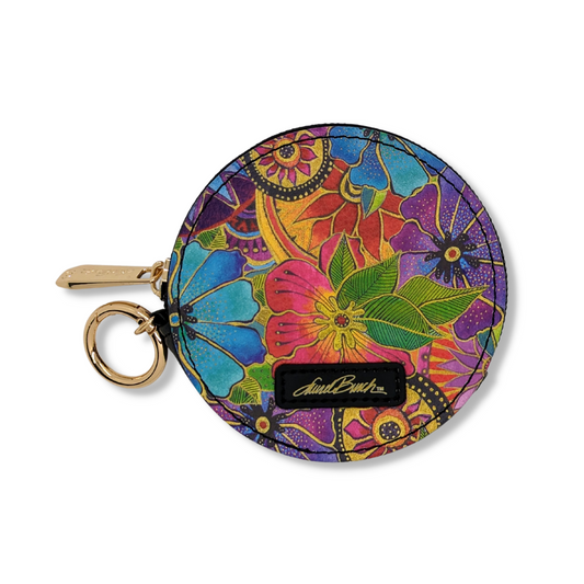 Laurel Burch Blossoming Floral Round Zipper Case