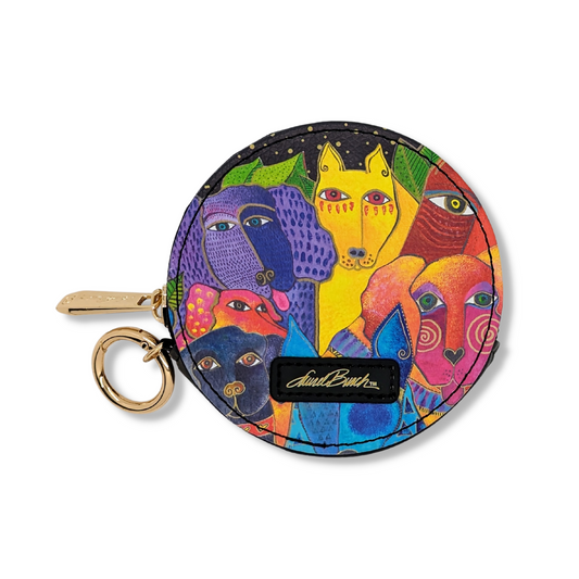 🎁 Laurel Burch Dogs and Doggies Round Zipper Case (100% off)