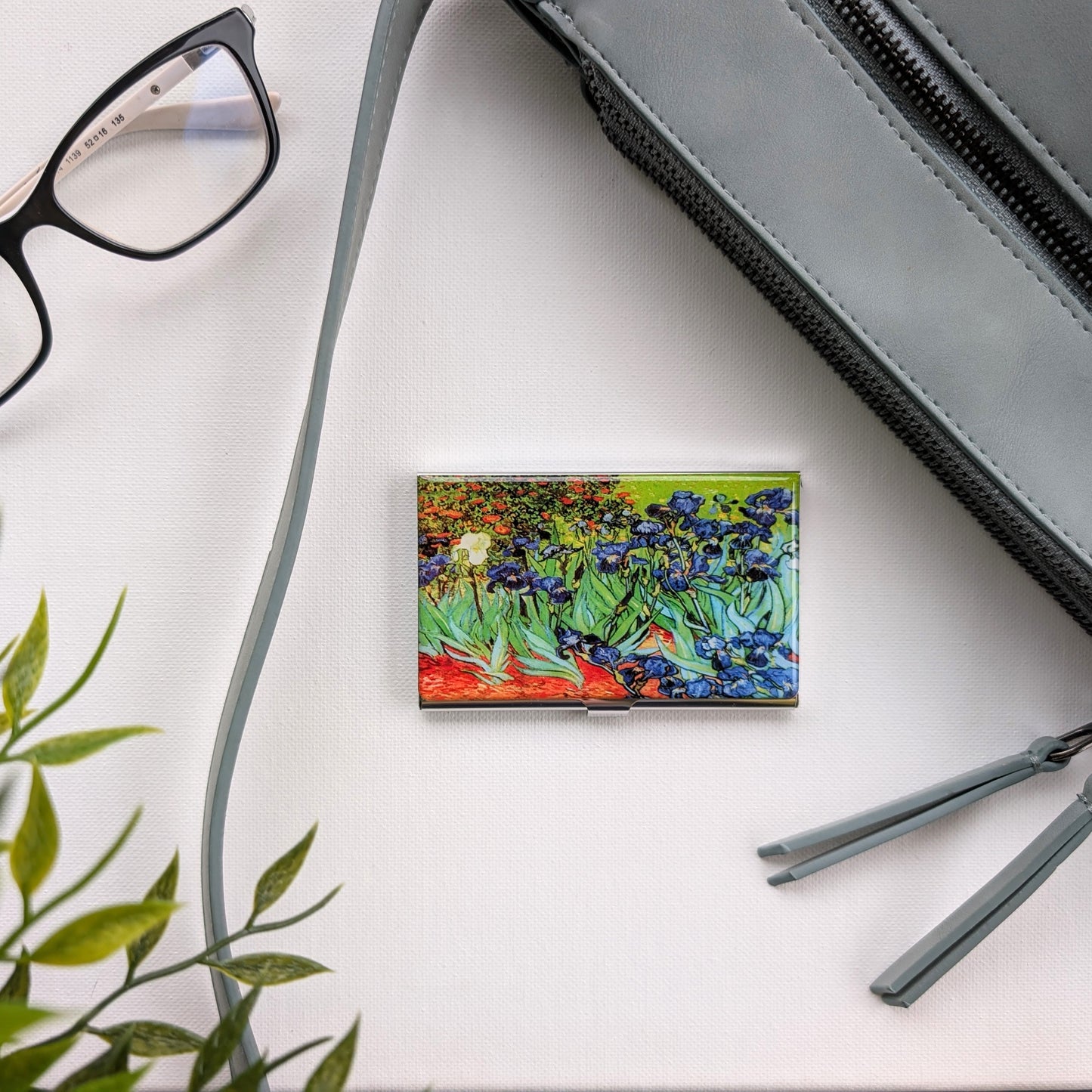 Van Gogh Iris Stainless Steel Card Case