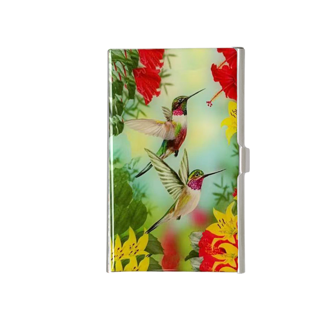 Hummingbird Red Stainless Steel Card Case - PREORDER