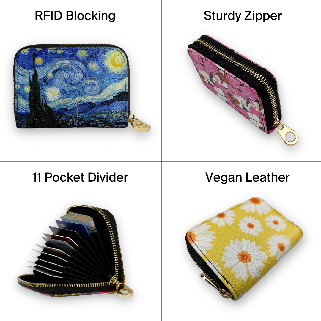 Frida Kahlo Tiger Lily Pattern Zipper Wallet